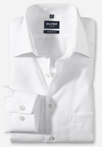 OLYMP UNI LANGARM HEMD MODERN FIT WEISS