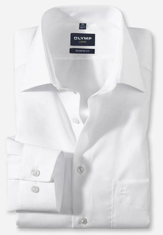 OLYMP UNI LANGARM HEMD MODERN FIT WEISS