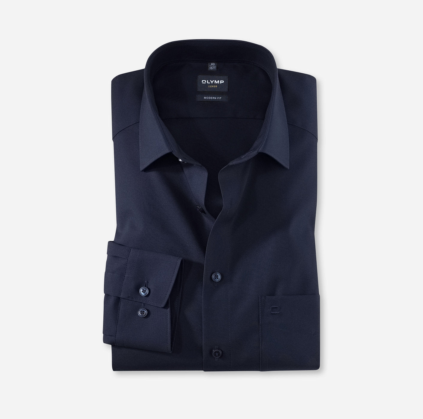 OLYMP UNI LANGARM HEMD MODERN FIT KOBALT