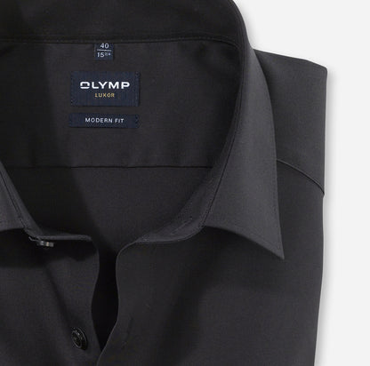 OLYMP UNI LANGARM HEMD MODERN FIT SCHWARZ