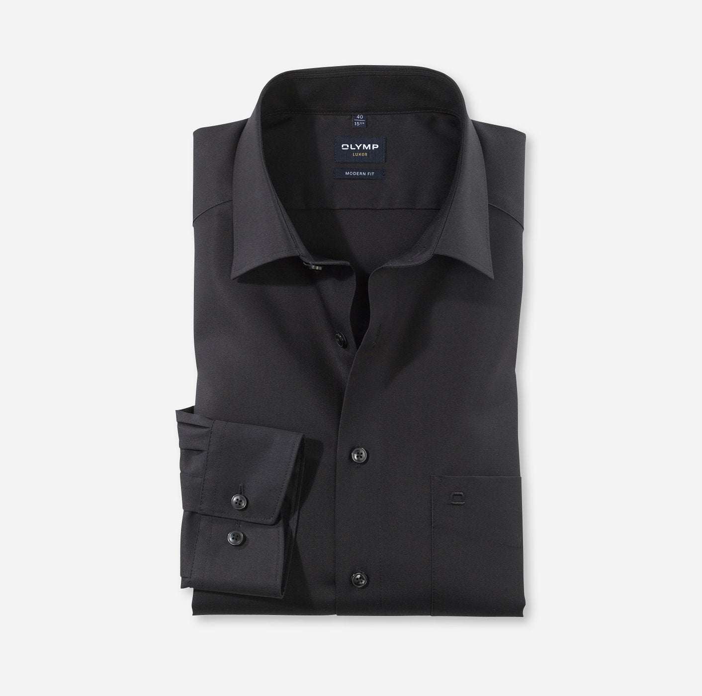 OLYMP UNI LANGARM HEMD MODERN FIT SCHWARZ