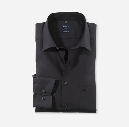 OLYMP UNI LANGARM HEMD MODERN FIT SCHWARZ