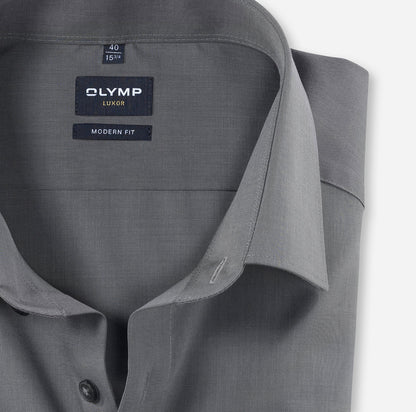OLYMP FIL Á FIL LANGARM HEMD MODERN FIT MITTELGRAU