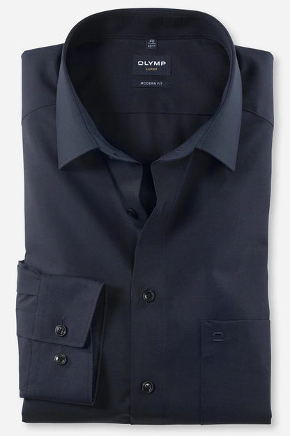 OLYMP FIL Á FIL LANGARM HEMD MODERN FIT INDIGO