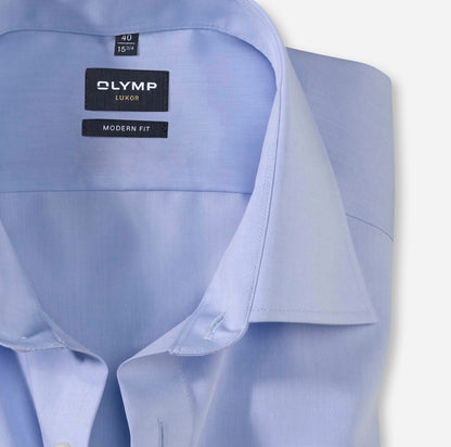 OLYMP CHAMBRAY LANGARM HEMD MODERN FIT BLAU