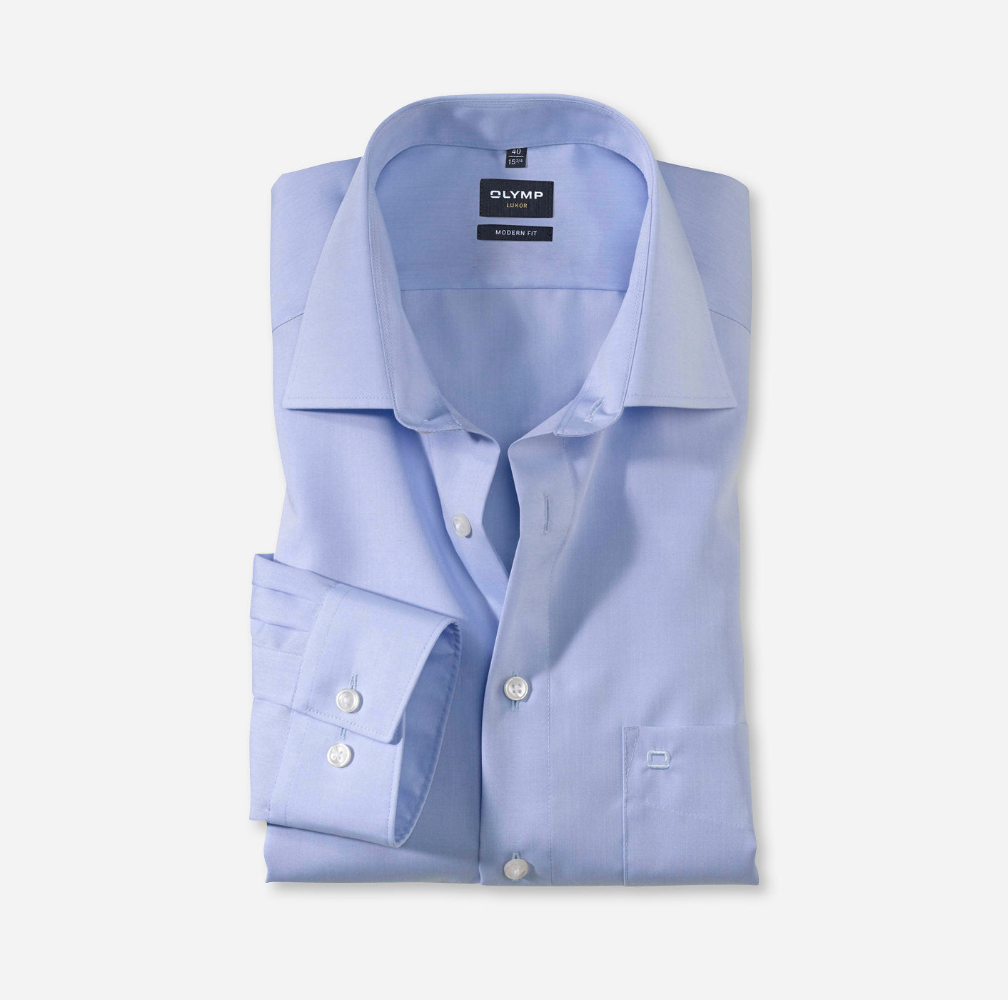 OLYMP CHAMBRAY LANGARM HEMD MODERN FIT BLAU