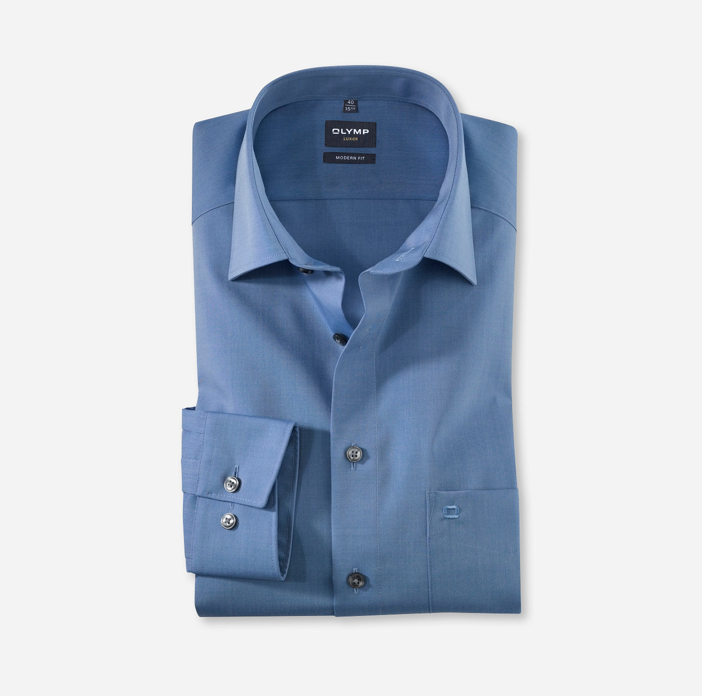 OLYMP CHAMBRAY LANGARM HEMD MODERN FIT BLAU