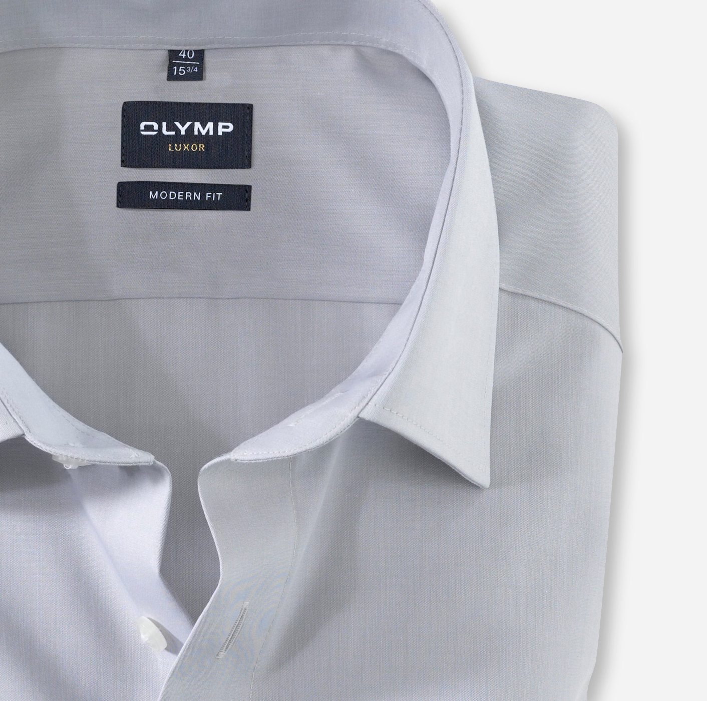 OLYMP CHAMBRAY LANGARM HEMD MODERN FIT SILBERGRAU