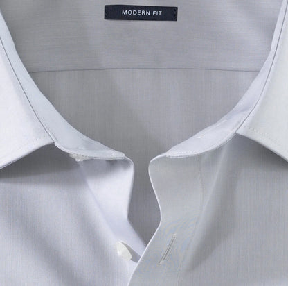 OLYMP CHAMBRAY LANGARM HEMD MODERN FIT SILBERGRAU