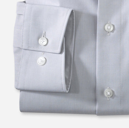 OLYMP CHAMBRAY LANGARM HEMD MODERN FIT SILBERGRAU