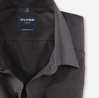 OLYMP CHAMBRAY LANGARM HEMD MODERN FIT ANTHRAZIT