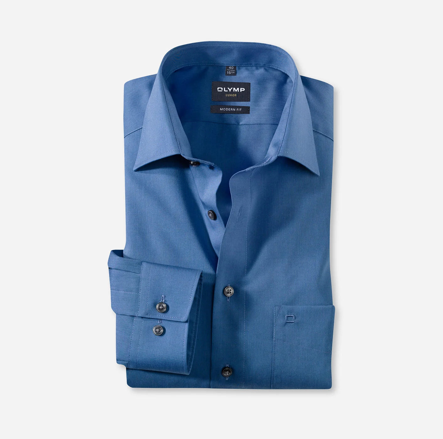 OLYMP CHAMBRAY LANGARM HEMD MODERN FIT INDIGO