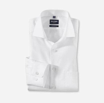 OLYMP UNI LANGARM HEMD MODERN FIT WEISS
