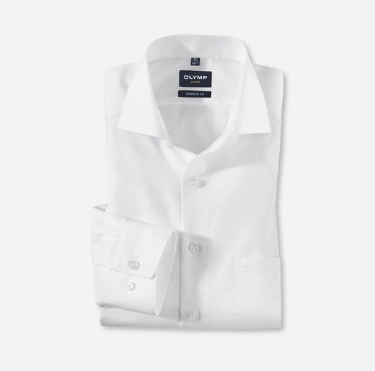 OLYMP UNI LANGARM HEMD MODERN FIT WEISS