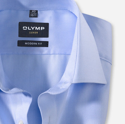 OLYMP NATTÉ LANGARM HEMD MODERN FIT HELLBLAU