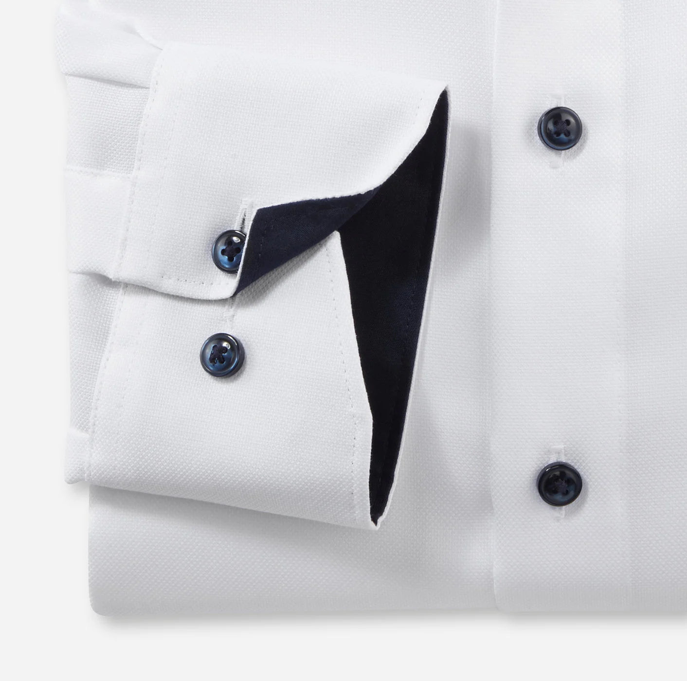 OLYMP NATTÉ LANGARM HEMD MODERN FIT WEISS MIT PATCHUNG