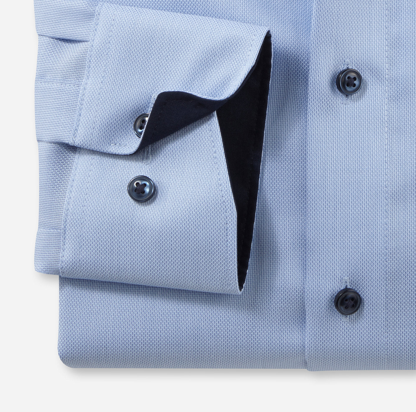 OLYMP NATTÉ LANGARM HEMD MODERN FIT HELLBLAU MIT PATCHUNG
