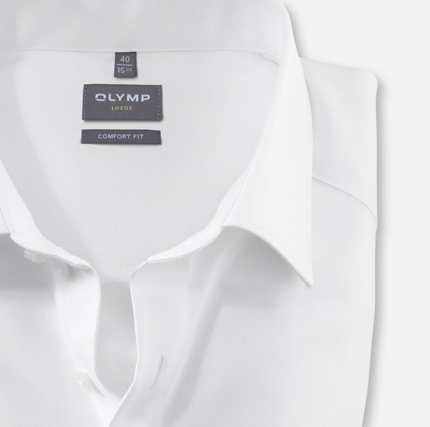 OLYMP LUXOR COMFORT FIT TWILL LANGARM HEMD WEISS