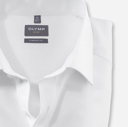 OLYMP LUXOR COMFORT FIT TWILL LANGARM HEMD WEISS