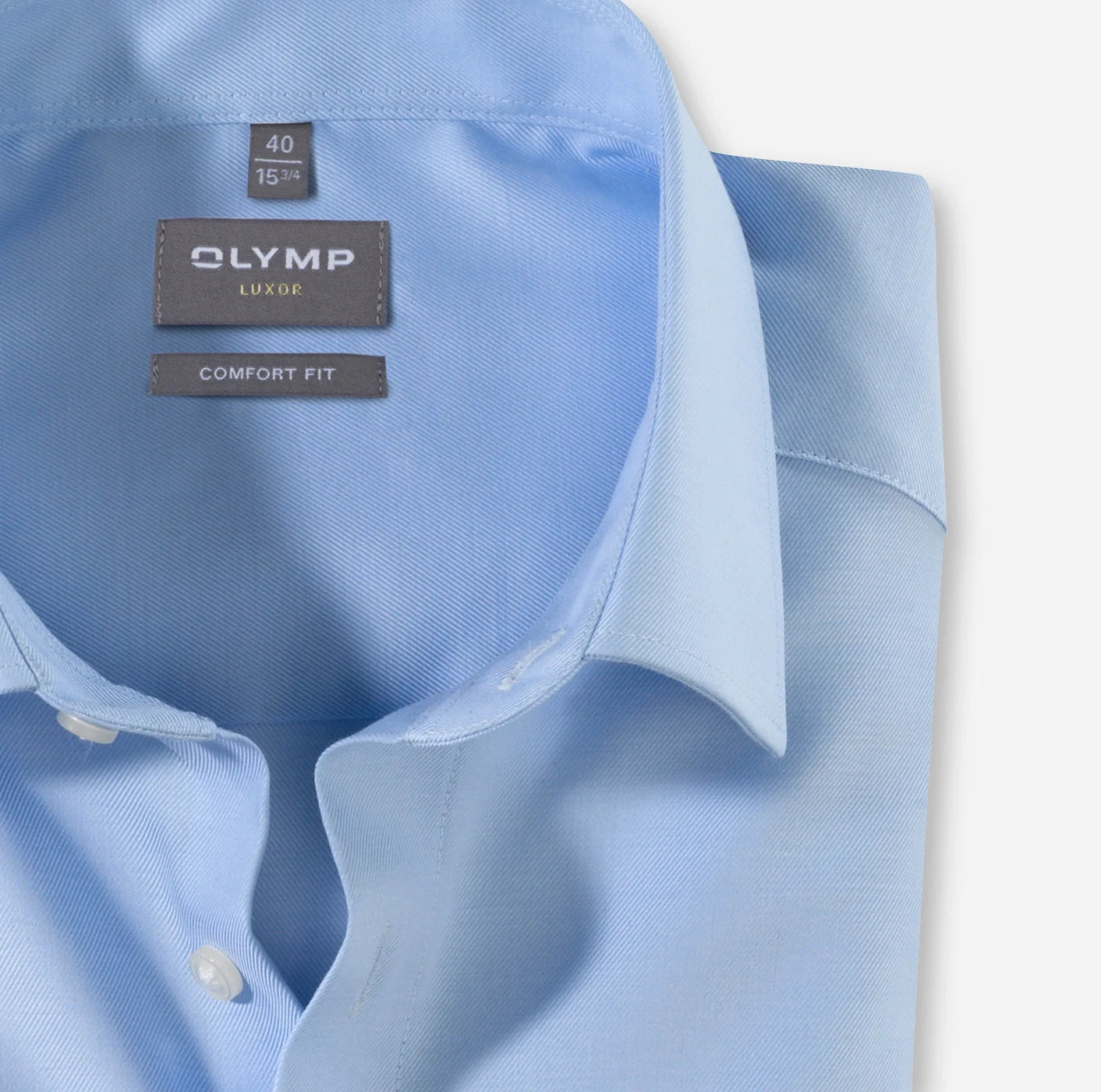 OLYMP LUXOR COMFORT FIT TWILL LANGARM HEMD HELLBLAU