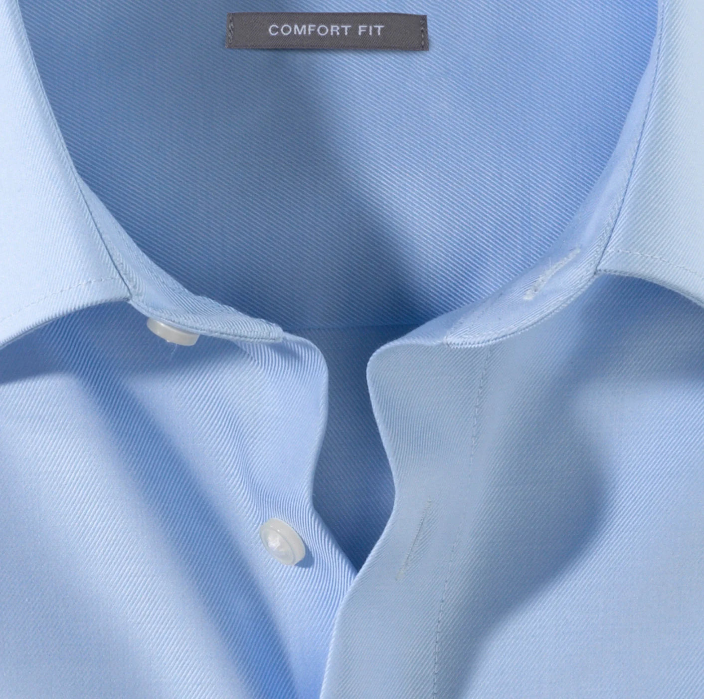 OLYMP LUXOR COMFORT FIT TWILL LANGARM HEMD HELLBLAU