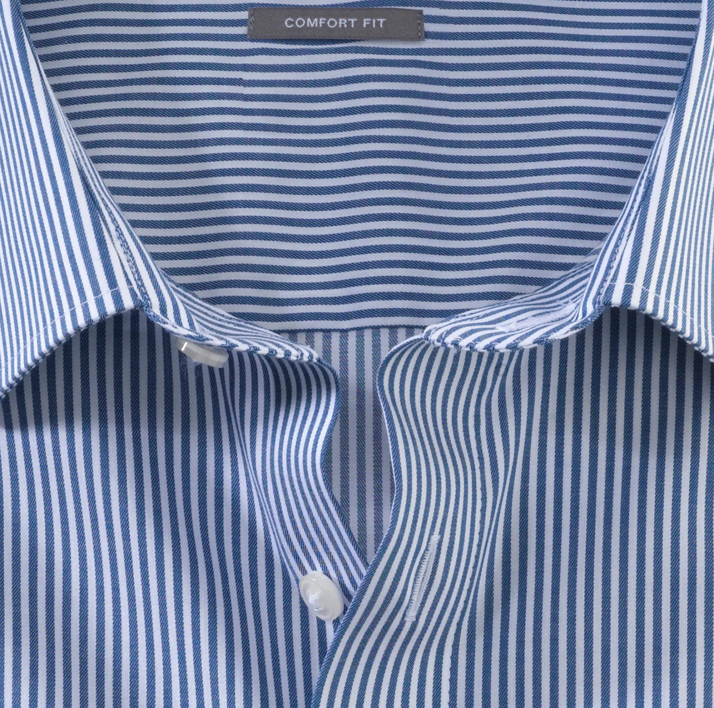 OLYMP LUXOR COMFORT FIT TWILL LANGARM HEMD BLAU GESTREIFT