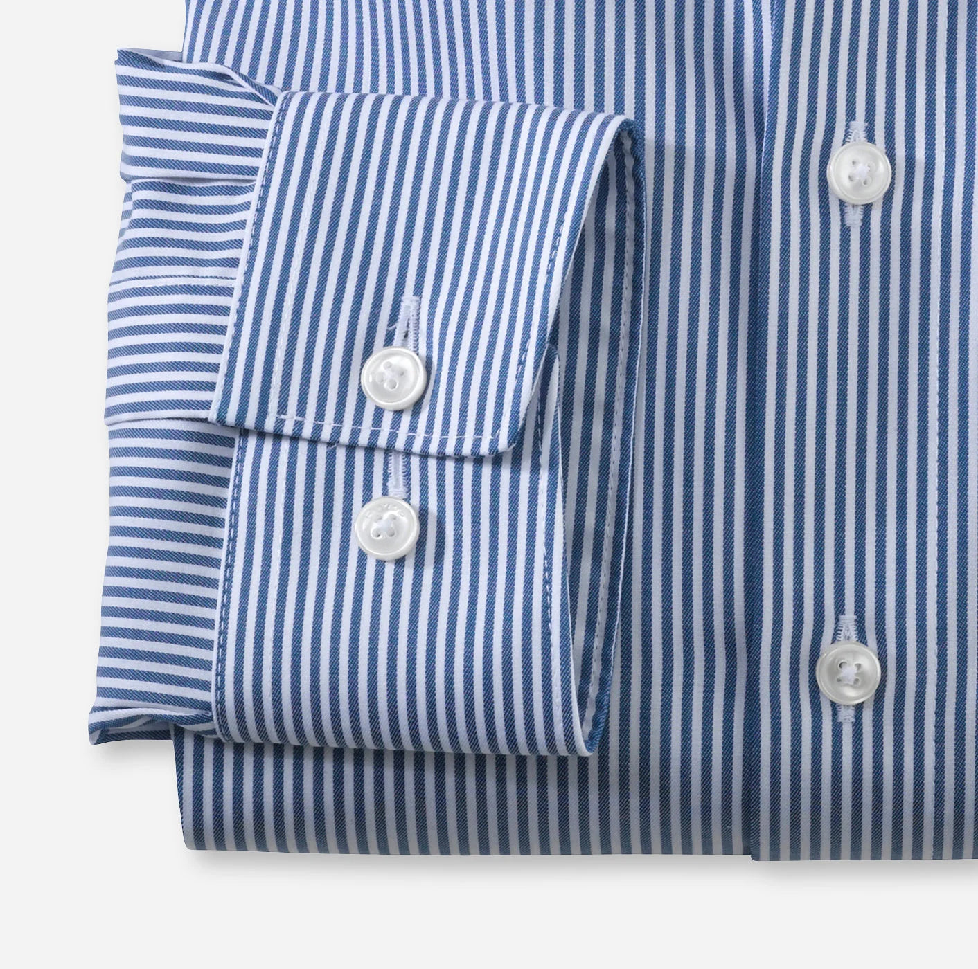 OLYMP LUXOR COMFORT FIT TWILL LANGARM HEMD BLAU GESTREIFT