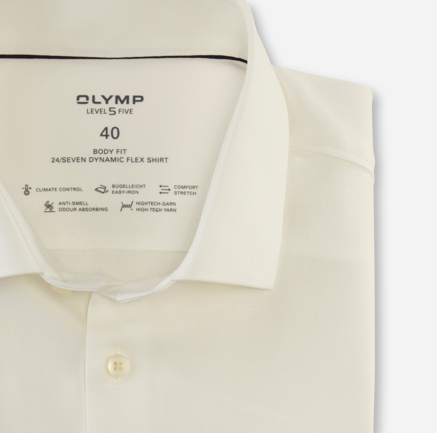 OLYMP LEVEL FIVE BODY FIT TWILL LANGARM HEMD HELLBEIGE
