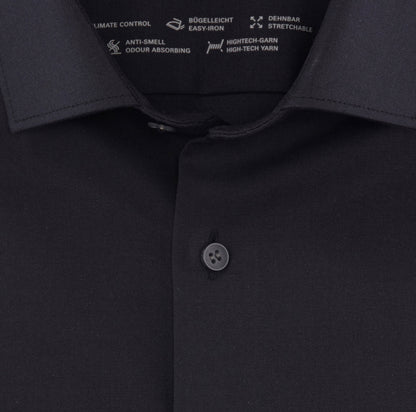 OLYMP LEVEL FIVE BODY FIT TWILL LANGARM HEMD SCHWARZ