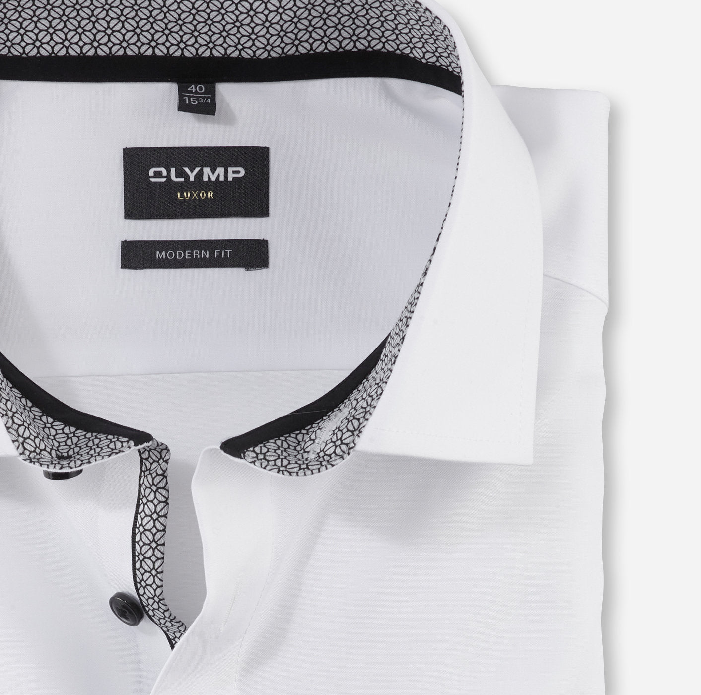OLYMP UNI LANGARM HEMD MODERN FIT ANTHRAZIT MIT PATCHUNG
