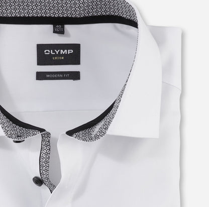 OLYMP UNI LANGARM HEMD MODERN FIT ANTHRAZIT MIT PATCHUNG