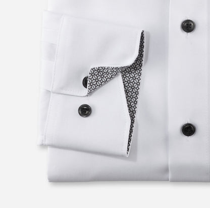 OLYMP UNI LANGARM HEMD MODERN FIT ANTHRAZIT MIT PATCHUNG