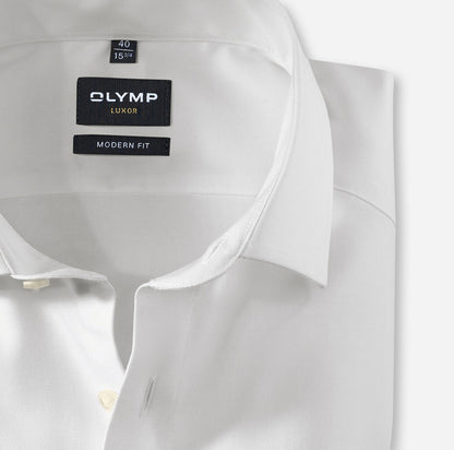 OLYMP TWILL LANGARM HEMD MODERN FIT WEISS