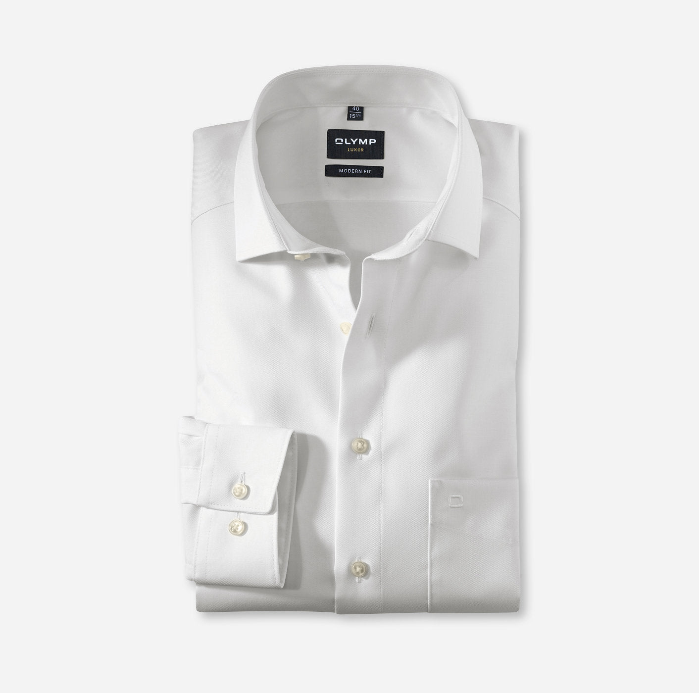 OLYMP TWILL LANGARM HEMD MODERN FIT WEISS