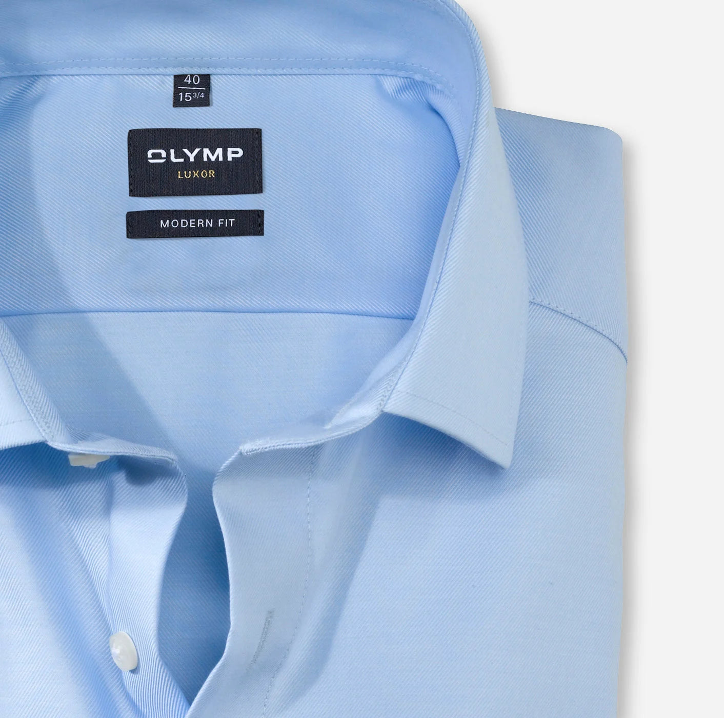 OLYMP TWILL LANGARM HEMD MODERN FIT HELLBLAU