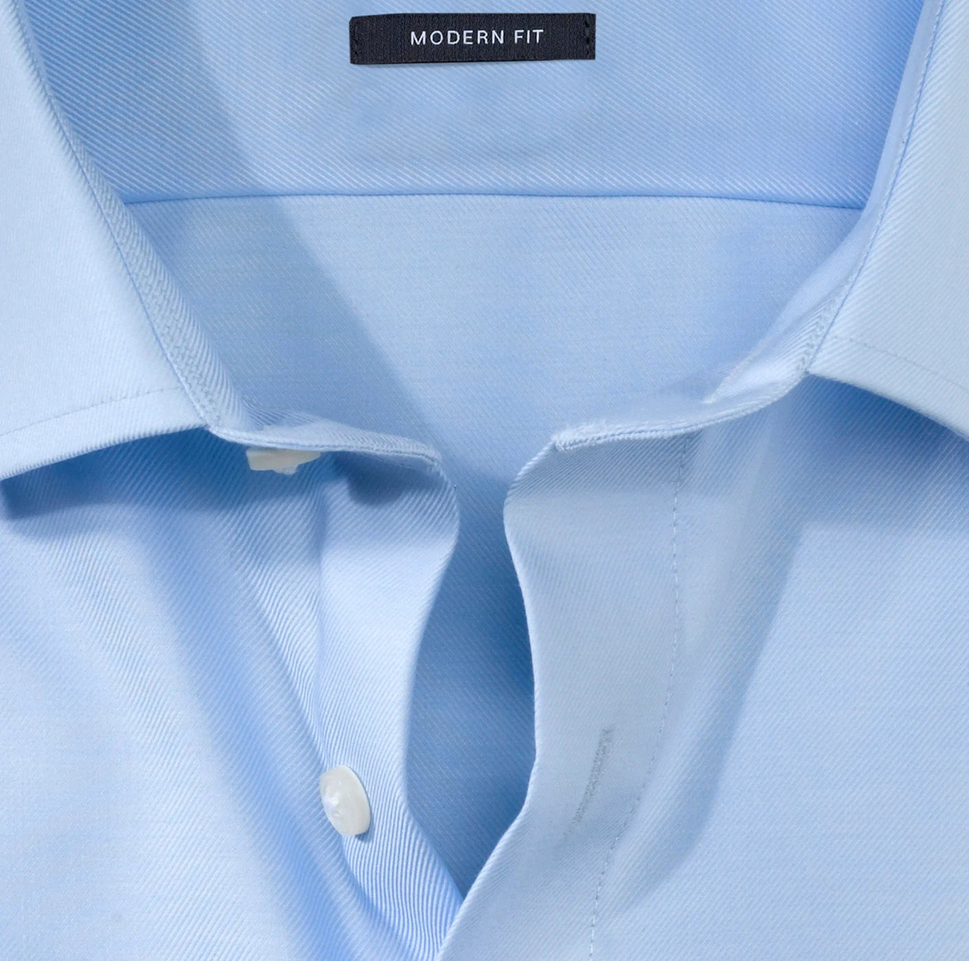 OLYMP TWILL LANGARM HEMD MODERN FIT HELLBLAU