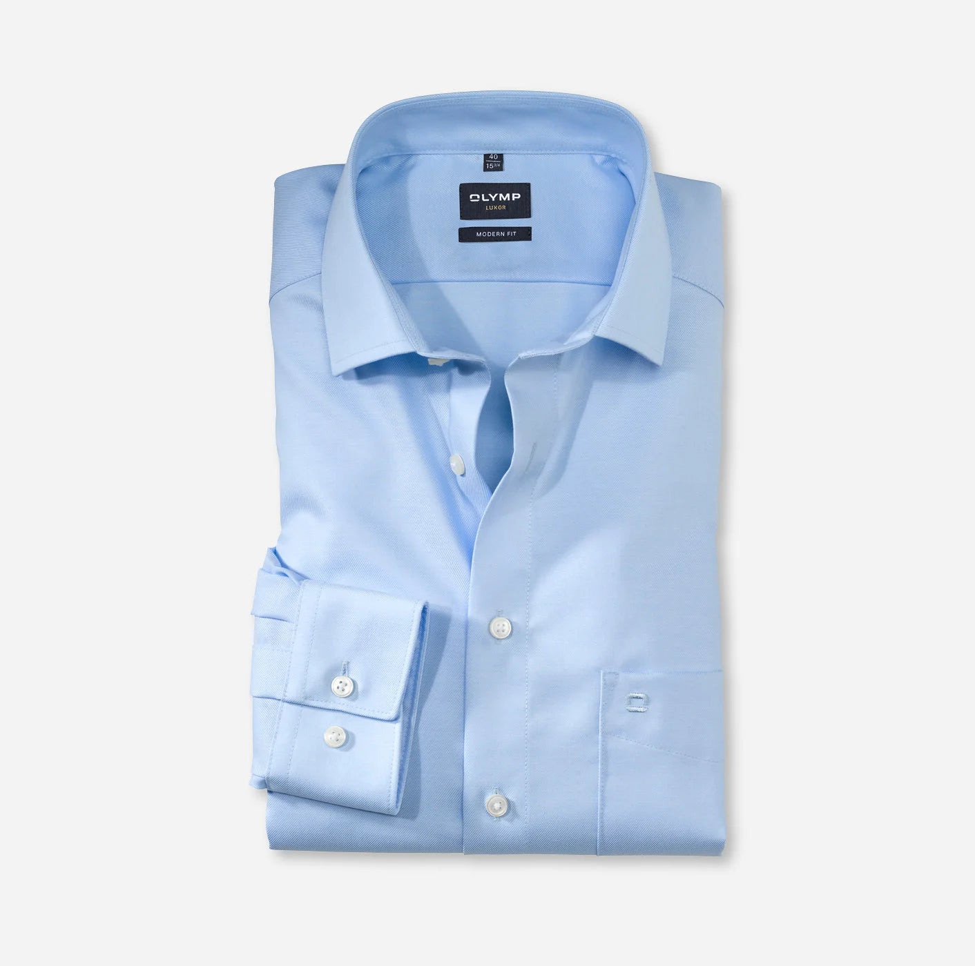 OLYMP TWILL LANGARM HEMD MODERN FIT HELLBLAU