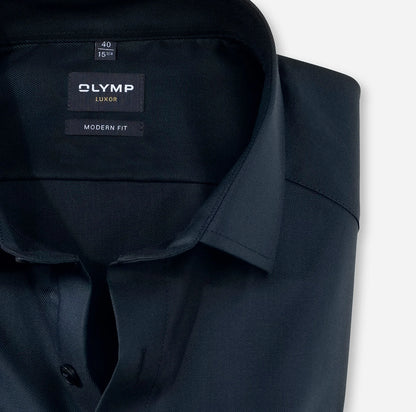 OLYMP TWILL LANGARM HEMD MODERN FIT NACHTBLAU