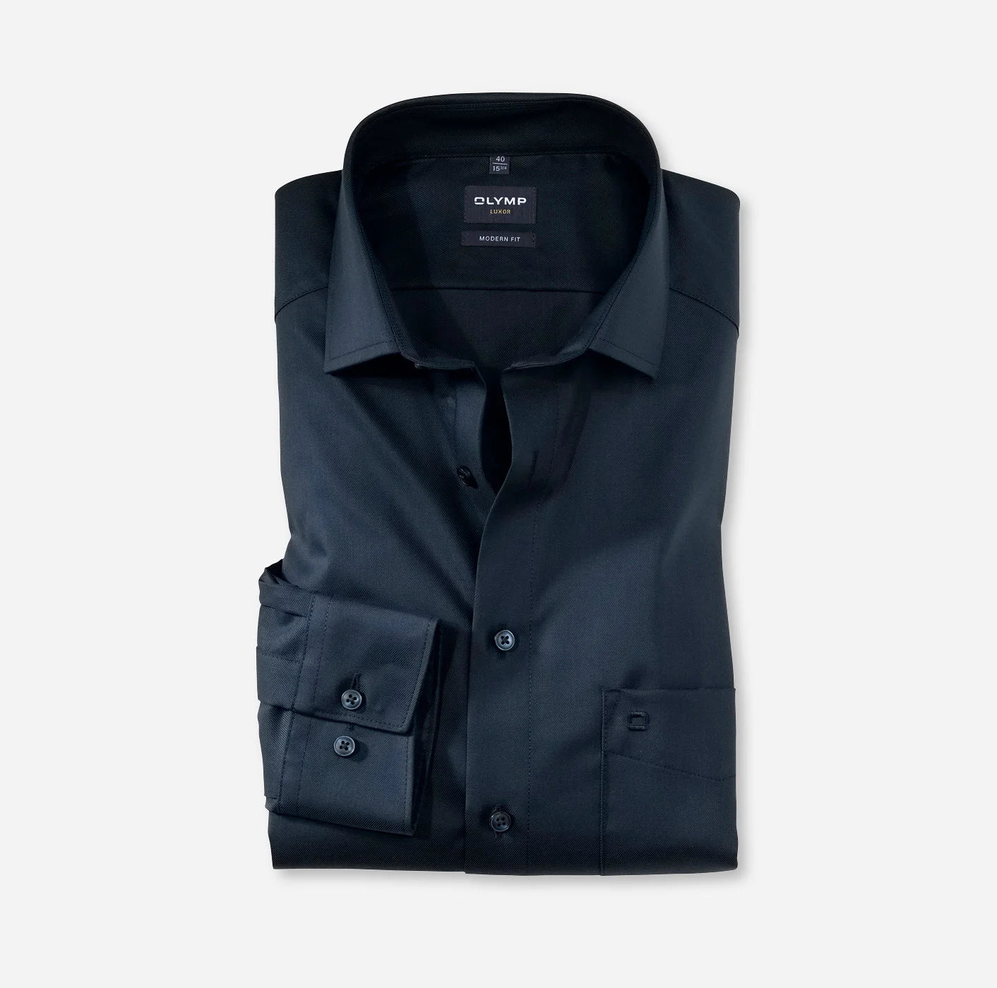 OLYMP TWILL LANGARM HEMD MODERN FIT NACHTBLAU
