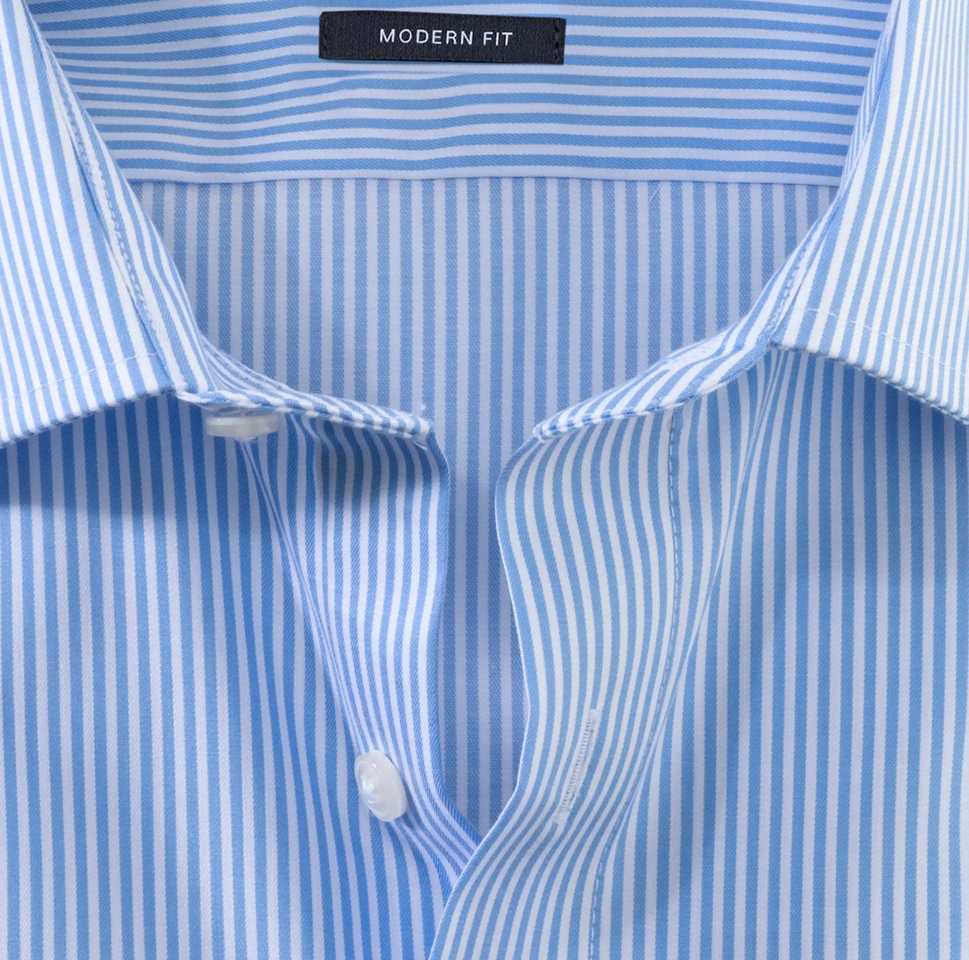 OLYMP LUXOR MODERN FIT TWILL LANGARM HEMD BLAU GESTREIFT
