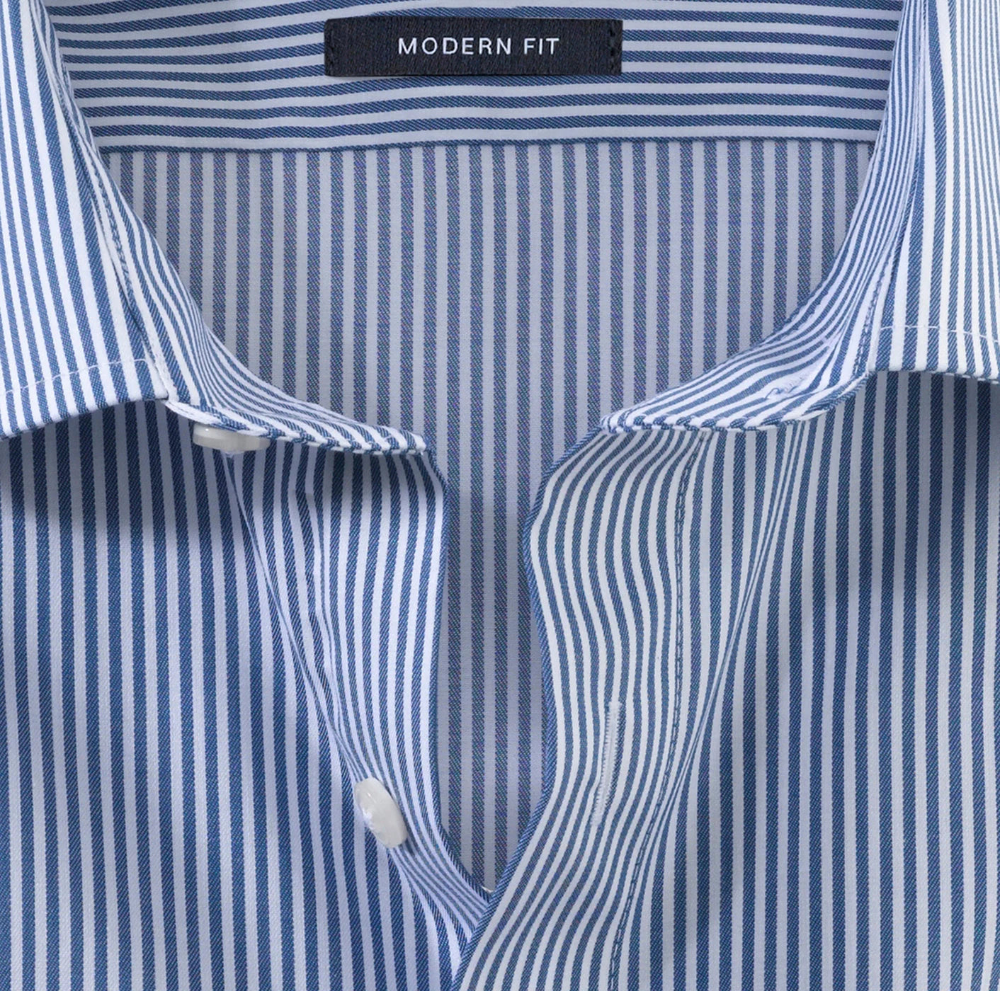 OLYMP LUXOR MODERN FIT TWILL LANGARM HEMD MARINE GESTREIFT