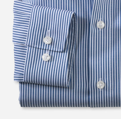OLYMP LUXOR MODERN FIT TWILL LANGARM HEMD MARINE GESTREIFT