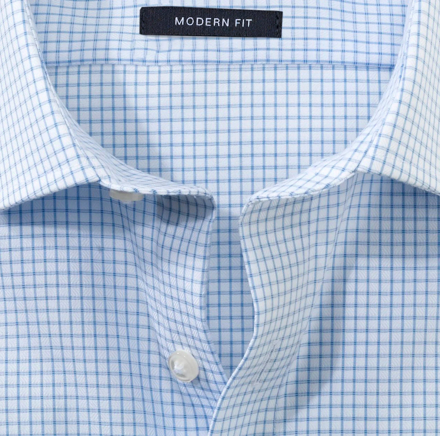OLYMP TWILL LANGARM HEMD MODERN FIT HELLBLAU KARIERT