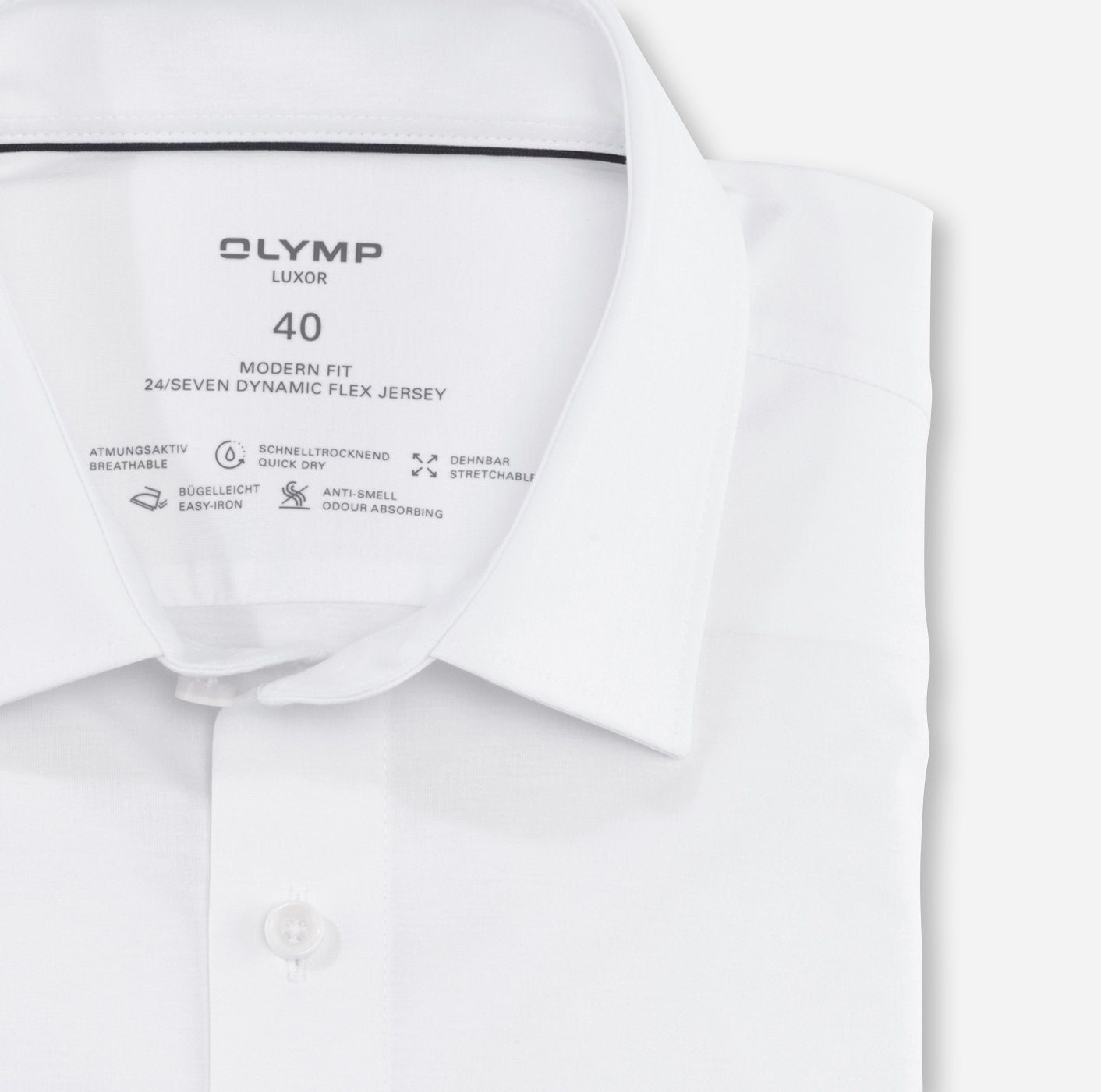 OLYMP JERSEY LANGARM HEMD MODERN FIT WEISS