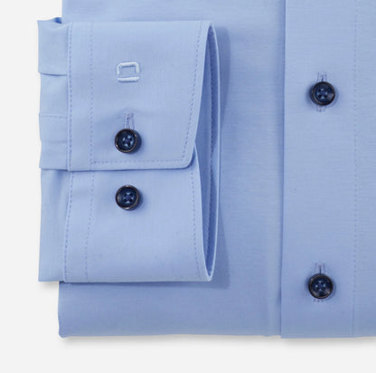 OLYMP JERSEY LANGARM HEMD MODERN FIT HELLBLAU