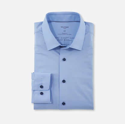 OLYMP JERSEY LANGARM HEMD MODERN FIT HELLBLAU