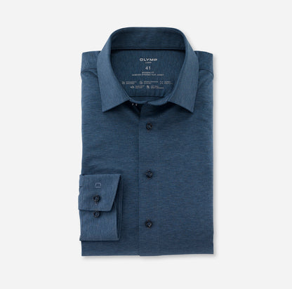 OLYMP JERSEY LANGARM HEMD MODERN FIT RAUCHBLAU