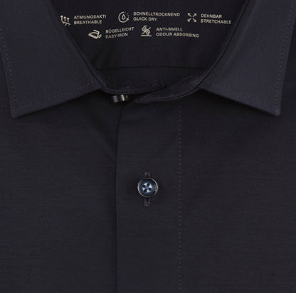 OLYMP JERSEY LANGARM HEMD MODERN FIT MARINE