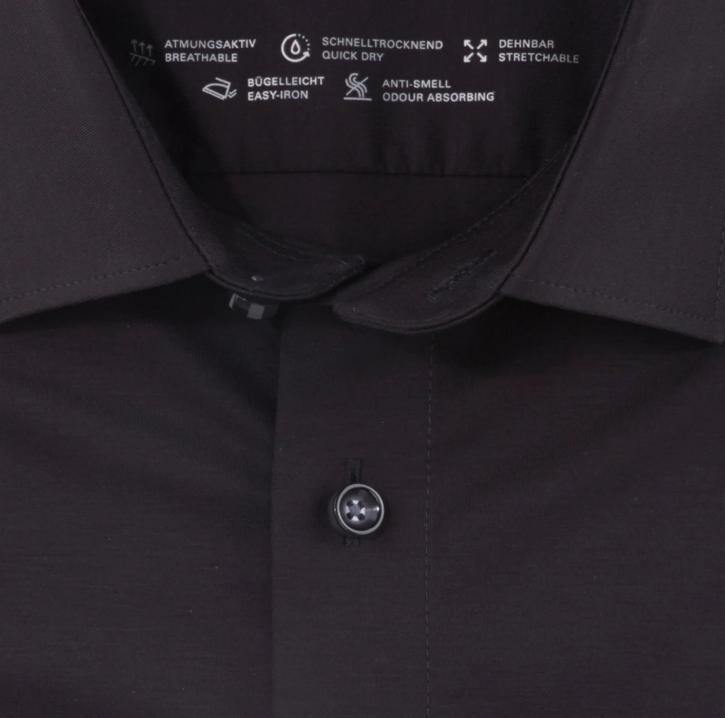 OLYMP JERSEY LANGARM HEMD MODERN FIT SCHWARZ