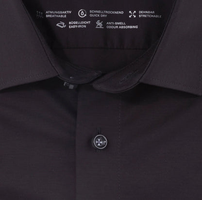 OLYMP JERSEY LANGARM HEMD MODERN FIT SCHWARZ